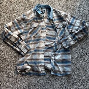 Brixton Casual Plaid Shirt in Blue and Brown